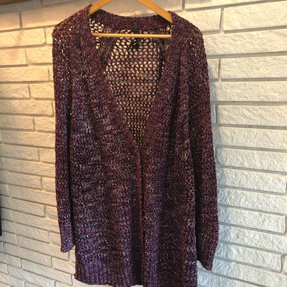 Melissa McCarthy Seven7 3x Purple Knit Cardigan - Picture 4 of 7